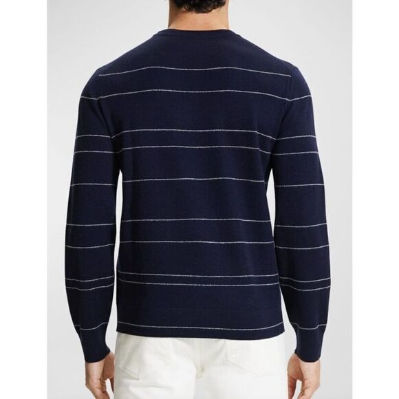 Theory Men's Kenny Striped Wool Sweater in Navy Stripes NWT Size XXL - Picture 3 of 8